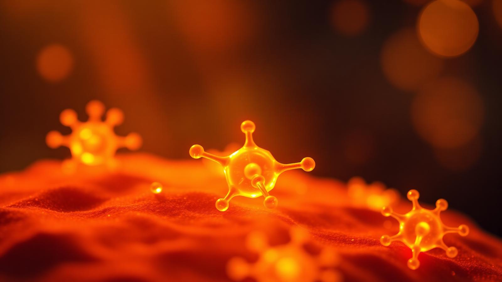 Abstract illustration of NAD+ molecules and cellular energy